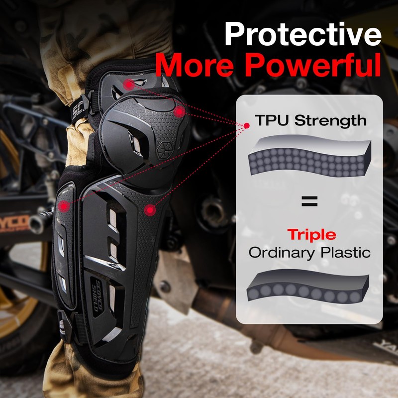 SCOYCO Motorcycle Knee Shin Guards for Men - CE Level