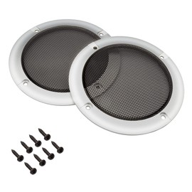 Negs-S Speaker Grill, Speaker Cover, Car, Speaker, Universal Use, Set of 2, Includes 8 Mounting Screws, 5 Inches, Silver