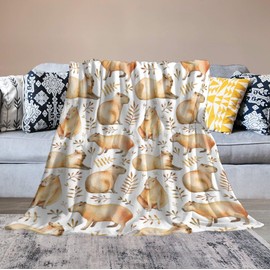 Capybaras Blanket Super Soft Cozy Throw Blanket, Lightweight Fuzzy Comfy Flannel Blanket Warm Plush Throw Blankets for Couch, Sofa, Bed Travel and Camping Blanket Gifts 50"x40"