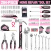 WORKPRO 284PCS Pink Tool Set, Portable Home Basic Tool Kit