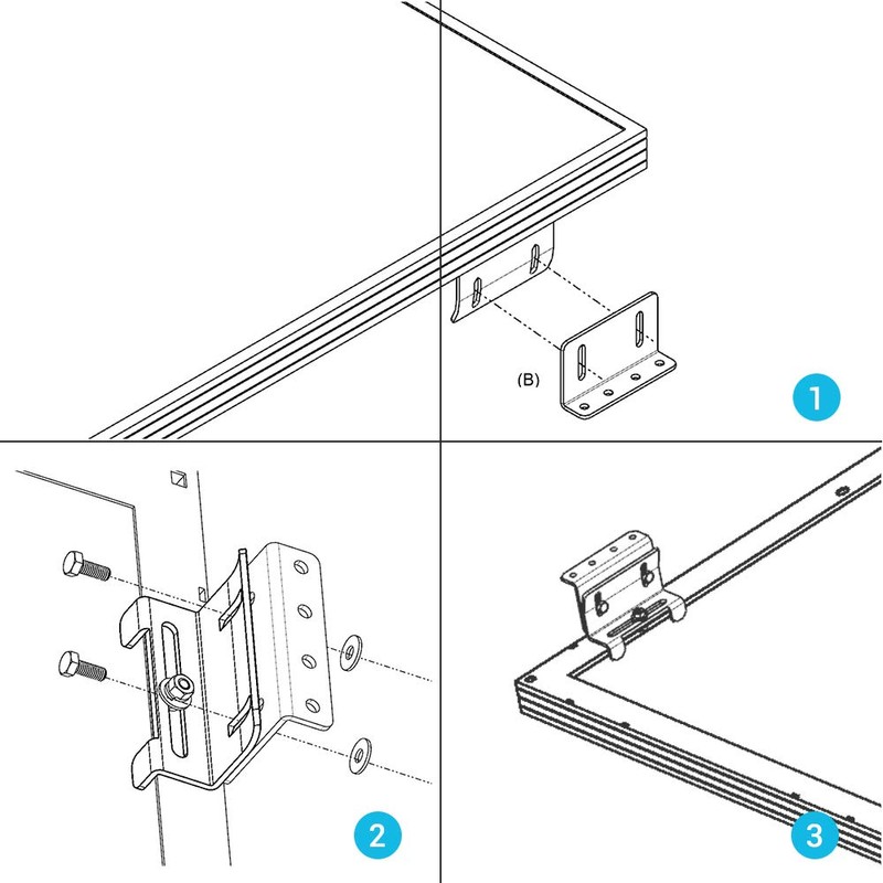 Renogy Solar Panel Mounting Curved Z Bracket-Set of 4 for