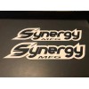 SYNERGY NEW Synergy Manufacturing decals 2PC SET LARGE WHITE Stickers