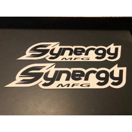 SYNERGY NEW Synergy Manufacturing decals 2PC SET LARGE WHITE  Stickers