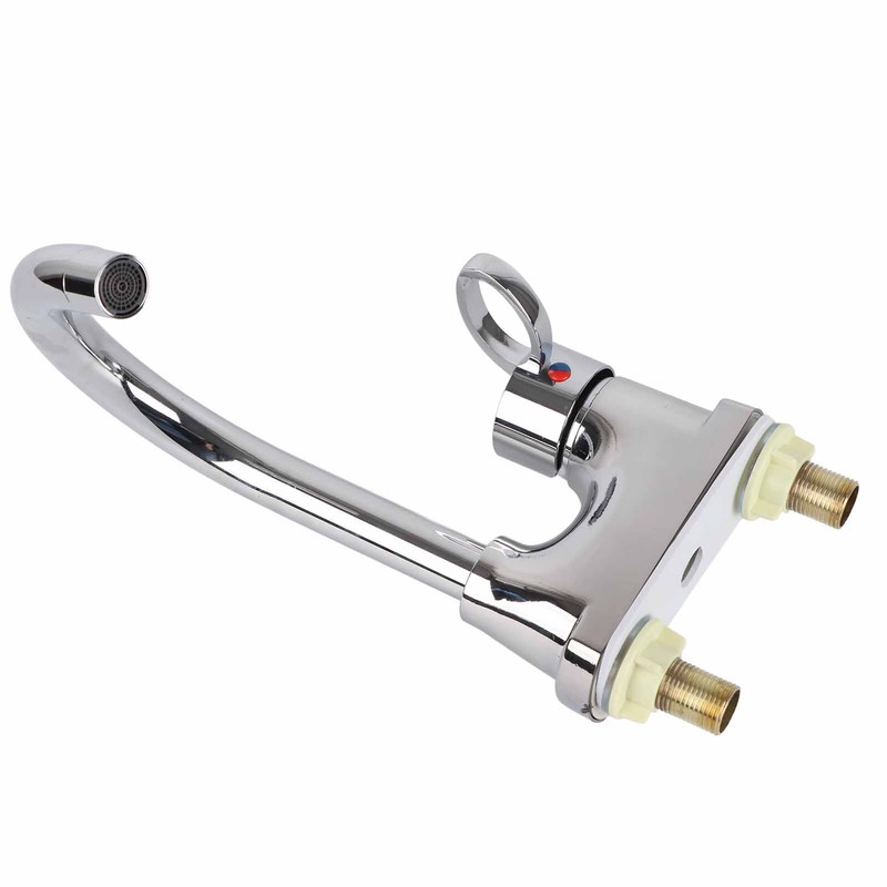 G1/2 Bathroom Basin Faucet Hot and Cold Water Mixer Dual‑Hole