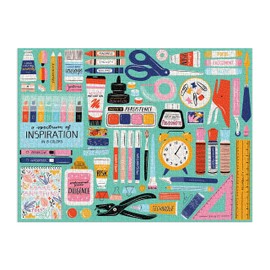 Galison Tools for Creative Business – 1000 Piece Puzzle Fun and Challenging Activity with Bright and Bold Artwork of Inspirational Stationery Supplies for Adults and Families