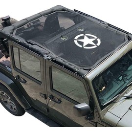 Sun Protection Mesh UV Protection Bikini Top Cover Net for 2018-2019 Wrangler JL JLU (4 Door, 5 Star)