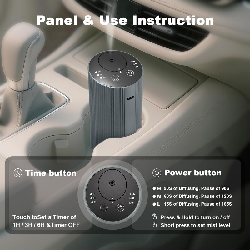 Waterless Essential Oil Diffuser for Home Car Office, Scent Diffuser