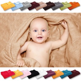 Bestlivings Baby Blanket Cuddly Blanket Crawling Blanket Wrap Blanket Microfibre Many Colours and Sizes Approx. 70 x 100 cm Beige / Light Brown