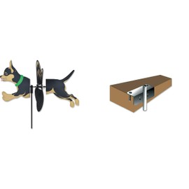Premier Kites Bk & Tan Chihuahua Petite Spinner & 6mm Deck Mount Bundle of 2 Items