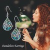 AXOMY Dandelion Earrings 925 Sterling Silver Abalone Shell Dangle Earrings