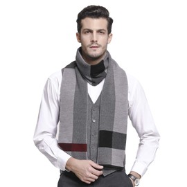 RIONA Men's Winter Cashmere Feel Australian Wool Soft Warm Knitted Scarf