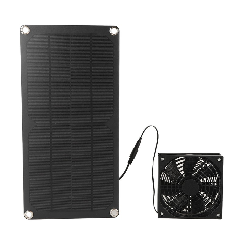 Solar Panel Fan Kit 20W Powered Mini Portable for Greenhouse