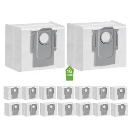 16-Pack Replacement Dust Bags for Roborock Q5/Q5+/Q5 Pro/Q5 Pro+/Q7 Max/Q7 Max+/Q8 Max/S7 MaxV Ultra/S8 MaxV Ultra Robot Vacuum, HEPA Filtration, Large Capacity