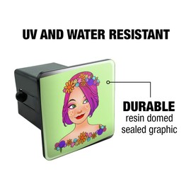 GRAPHICS & MORE Classy Modern Day Hippie Flower Child Tow Trailer Hitch Cover Plug Insert
