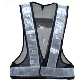 LED Safety Vest Reflective Material Width 6cm, Navy/White