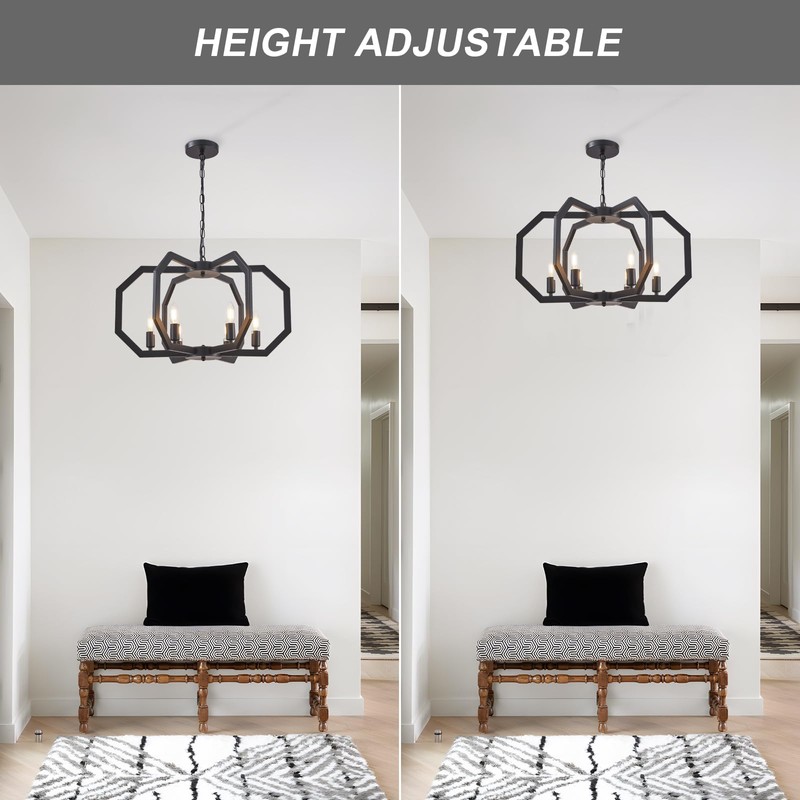 Lanhall 6 Light Farmhouse Chandelier Black Dining Room Light Fixture