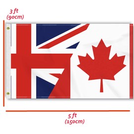 3×5 FT Canada Britain Flag, Large 100D Canadian British Friendship National Outdoor Banner,UK Doube Side Printing Decor For Patio Garden With Brass Gromment