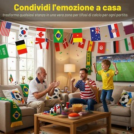 50 Stendardo della bandiera nazionale, bandiere del mondo da 15 metri, striscione appendere con bandiere del mondo, adatto per campionati di calcio, club sportivi, decorazioni per balconi esterni