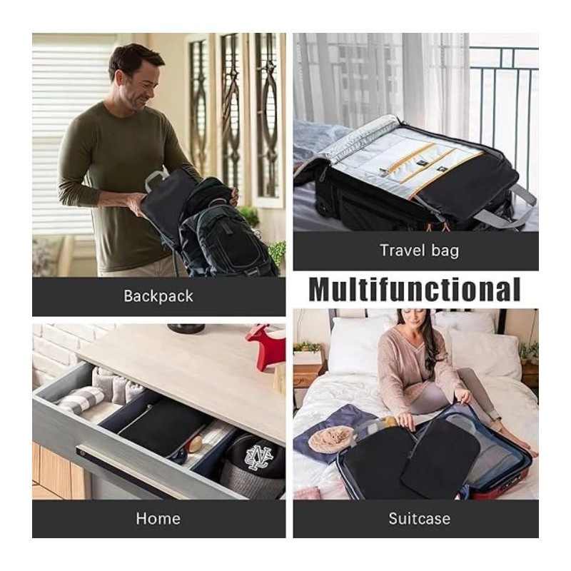 PANDA JOYS 4‑Piece Compression Packing Cubes Set –Expandable Travel Organizers