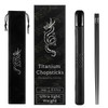 Youda 99.8% Pure TITANIUM Chopsticks 1 Pairs with Black Carrying