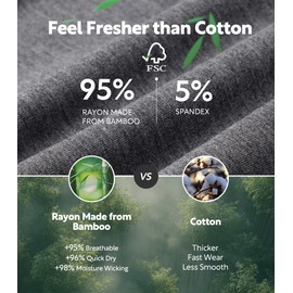 DAVID ARCHY Mens Boxer Briefs Rayon Made From Bamboo Breathable Soft Underwear Support Pouch Underwear for Men 4 Pack（L，Dark Gray）