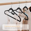 JohneyRulu Velvet Non-Slip Black Hangers - Space-Saving Heavy-Duty Suit Hangers