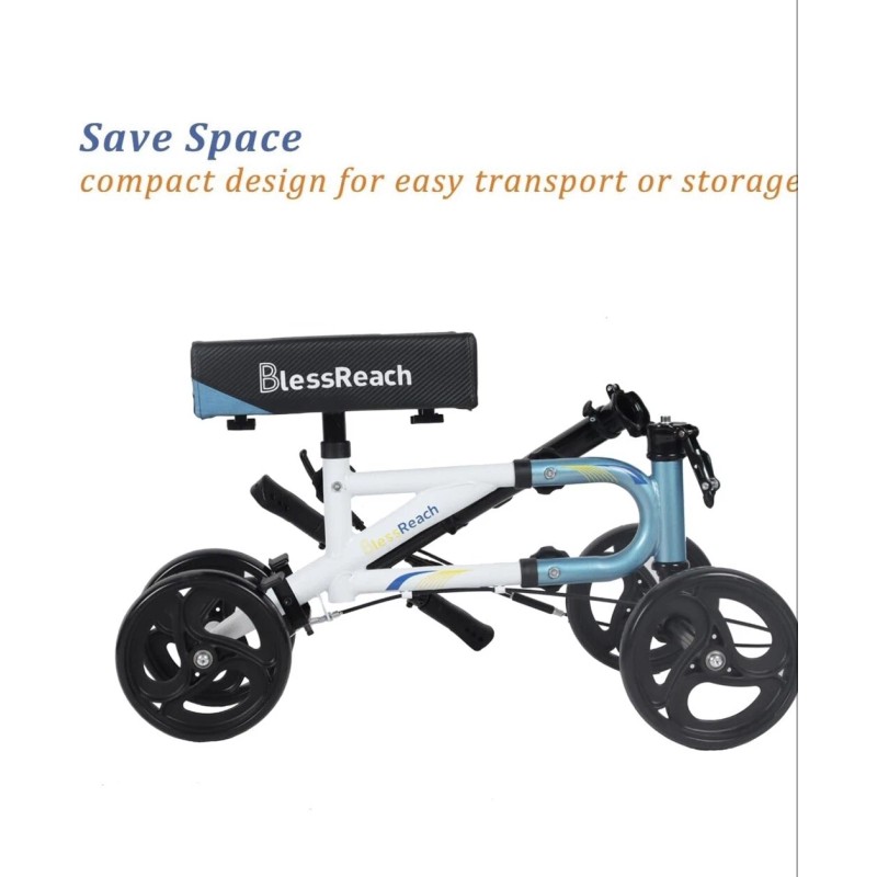 BLESSREACH ECONOMY Knee Scooter Steerable Foot Injuries Compact 300Lbs 8