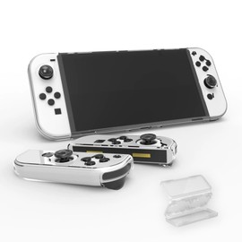 ZeniMart Switch OLED Cover (Compatible with 2022 Switch OEl Models), Switch OLED Cover, TPU Clear, Dock Compatible, Joy-Con(L)/(R) Cover x OLED Switch Case, For OLED Switches, Protective Case,