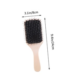 Minkissy Natural Boar Bristle Paddle Hair Brush for Curly Wavy Hair for Women Men for Fine Thick
