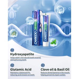 CAREDO Toothpaste Tooth Decay Treatment for Adults, Cavity Filler for Teeth Mineral Toothpaste, Cavity Repair Reverse Cavities Treatment, Hydroxyapatite Toothpaste Cavity Remover Fluoride Free 100gX2