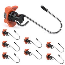 Idong Airline Rail Accessory Hooks Pack of 8 - Single End Fitting Airline Rail Fitting & Edging Strips Hooks, Robust Accessories for Lashing Rails up to 50 kg, Ideal for Transport and Attachment