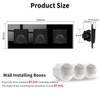 JIMEIDA 3 Socket Flush-Mounted Black 16 Amp Glass Sockets with