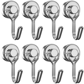 Homion Magnetic Hooks, Stainless Steel, Rust Free, Includes Magnets, Vertical Load Capacity 22.0 lbs (10 kg), Horizontal Load Capacity: 6.6 lbs (3 kg), Corrosion Resistant, For Refrigerators,