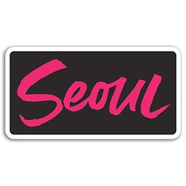 2 x 10cm Pink Seoul Vinyl Stickers - South Korea Sticker Laptop Luggage #17768 (10cm Wide)