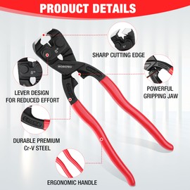 WORKPRO High Leverage End Cutting Pliers | Heavy Duty Multi-Purpose Pincers Pliers | Long Reach Ergonomic Carpenters Pincers | 20 cm Nail Puller Tool for Pulling and Cutting Nails
