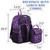 FUEL Teens Student Water Resistant Backpack Set Lunch Bookbag Bag