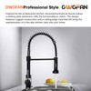 OWOFAN Low Lead Modern Single Handle Pull Down Sprayer Spring