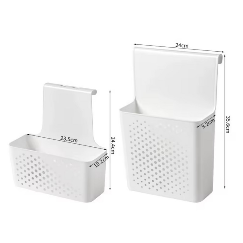 No-Drilling Cabinet Door Storage Organizer Basket - Wall Mounted Plastic