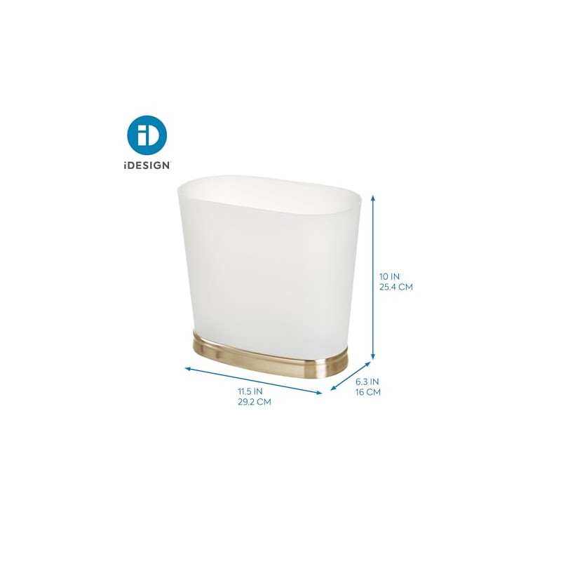 iDesign Gina Oval Wastecan Multi Organizer, Frost/Brushed Nickel