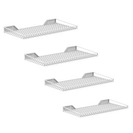 WALMANN Garage Wall Shelf, Wall-Mounted Storage Shelves for Garage, Closet, Laundry Room, Heavy Duty Wall Shelving, Holds Up to 65 Lbs(White, 4 Shelves)