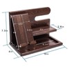 SAISAC Wooden Cell Phone Charging Docking Station Stand Organizer Compact