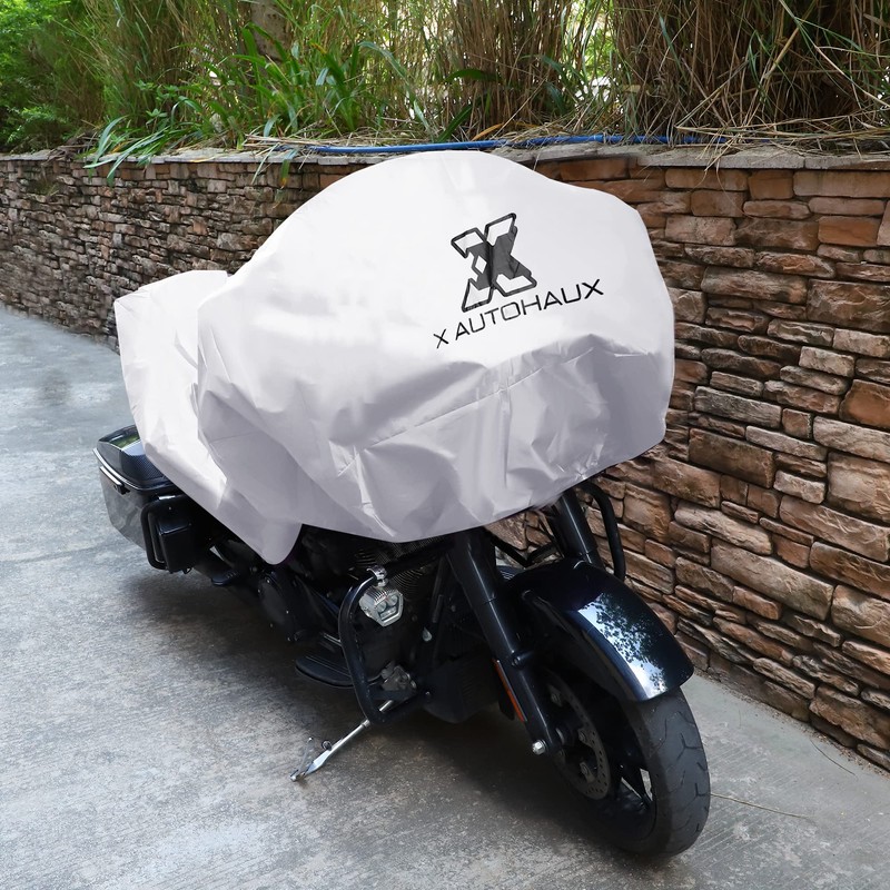 X AUTOHAUX Motorcycle Cover Lightweight Half Cover Outdoor Waterproof Rain