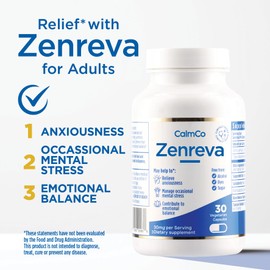 Zenreva, Vegetarian Capsules, Safr’InsideTM Saffron Extract, May Relieve Anxiousness, Tension and Support Emotional Balance*, Natural and Pure, 30 Count.