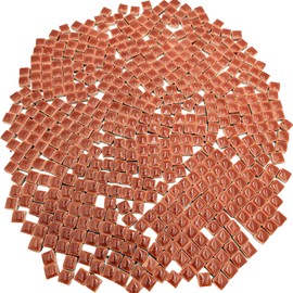 500PCS / 1.1LB Square Ceramic Mosaic Tiles, 0.4 x 0.4 inch Handmade Making Creative Micro Mosaic Tiles for DIY Art and Home Decorations (Coffee)