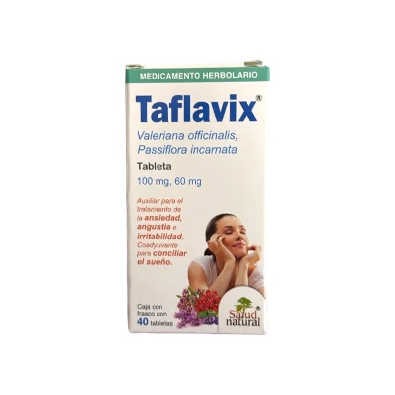 Taflavix 40 Tabs Con Valeriana Y Pasiflora Sabor Sin sabor