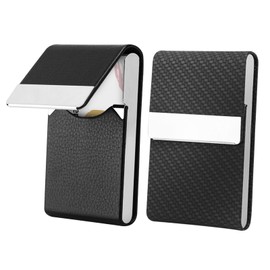 DKDDSSS 2 PCS Business Card Holder, Business Card Case Pocket, Business Name Card Holder, Credit Card Holder, Keep Business Cards in Immaculate Condition, for Travel and Work (Black)
