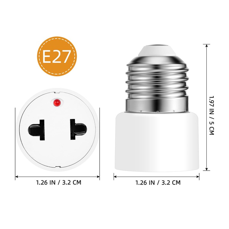 DOITOOL E27 Adapter Socket, 2-Piece E27 Adapter Socket, E27 to
