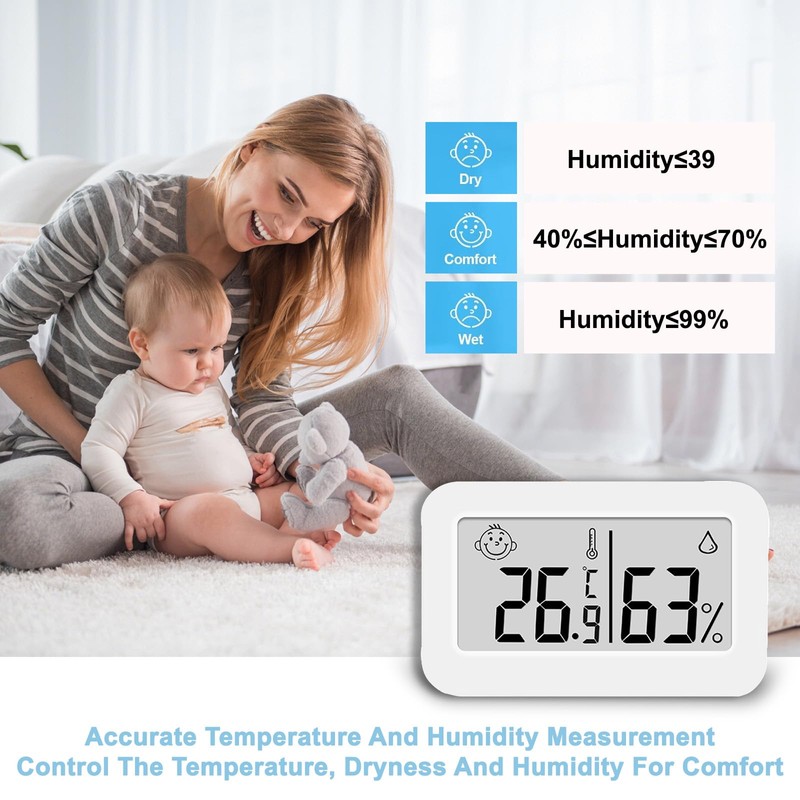 2-Pack Digital Room Thermometer and Hygrometer – Indoor Temperature and