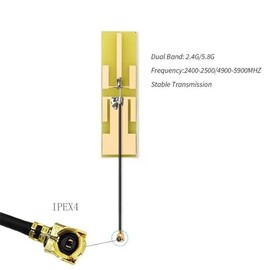 MHF4 IPEX Antena interna 8dBi 2.4GHz 5.8GHz Antena WiFi de doble banda RG1.13 Cable para tarjeta mini PCIe - Paquete de 2