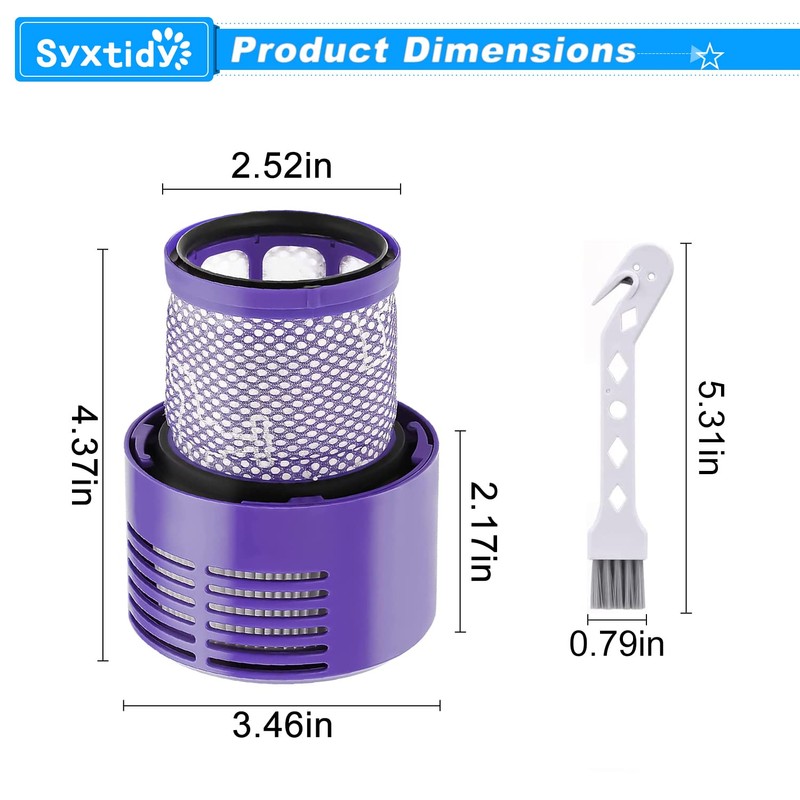 2 Pack Replacement Filters Fit for Dyson V10 Cyclone series,